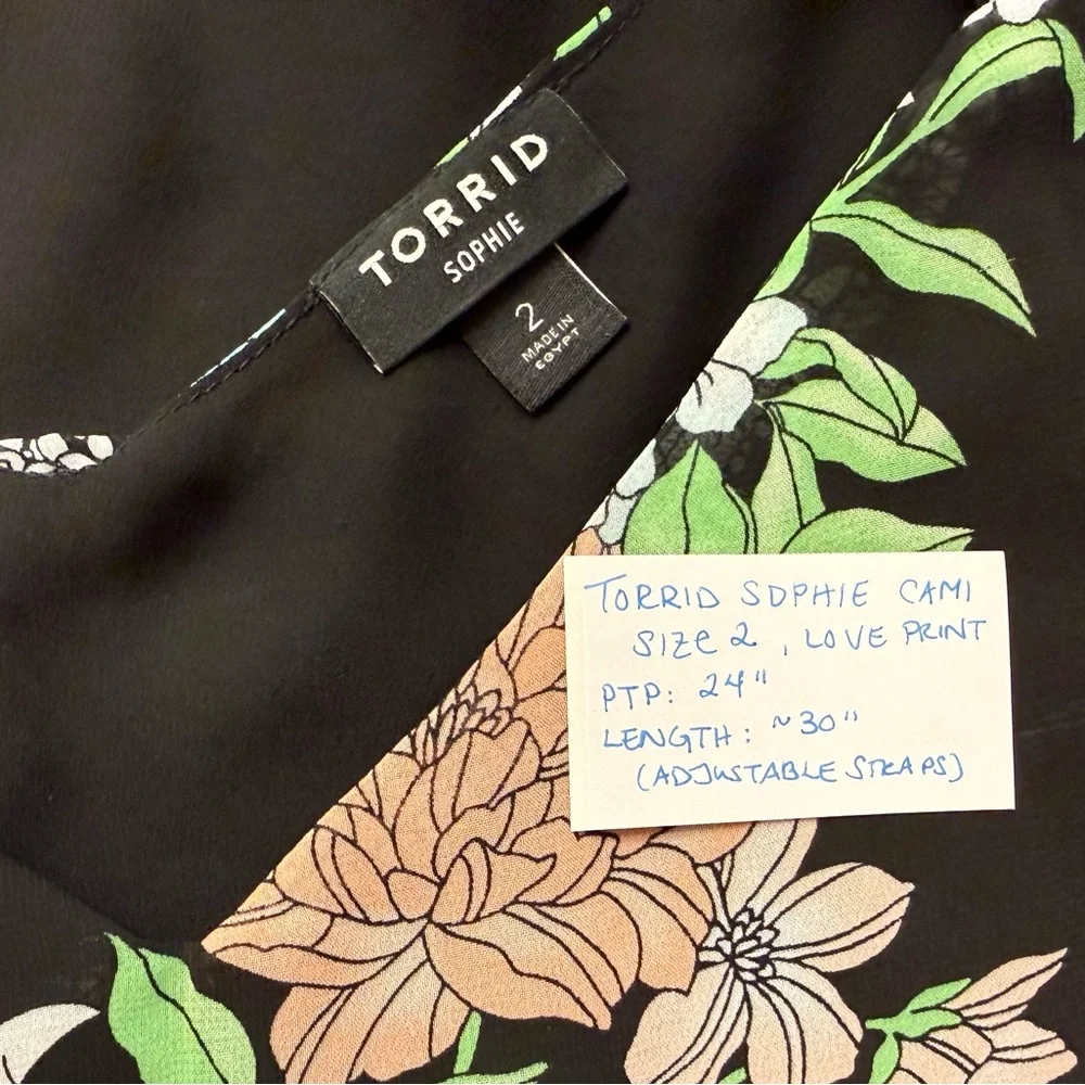 Torrid Sophie Chiffon Swing Cami - Love Bird Print - Picture 7 of 8